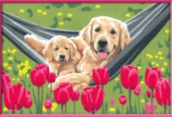 CREART KIDS31X21CMLABRADORS ET TULIPES