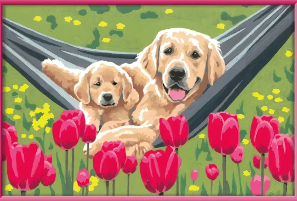 CREART KIDS31X21CMLABRADORS ET TULIPES