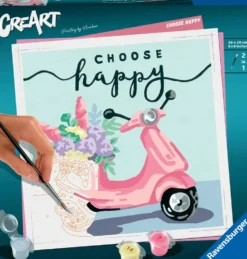CREART - PEINTURE PAR NUMERO - 20 X 20 CM - CHOOSE HAPPY
