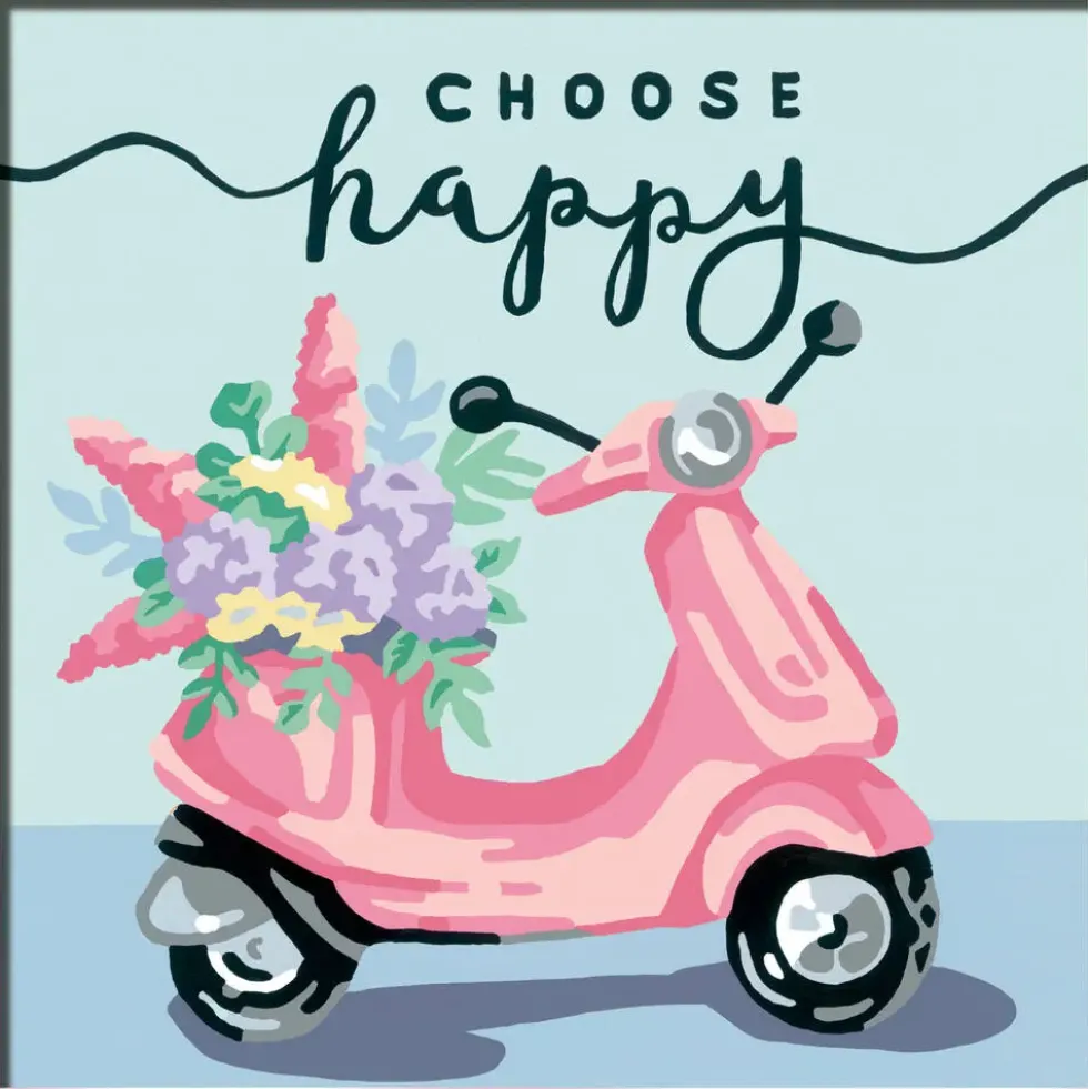 CREART - PEINTURE PAR NUMERO - 20 X 20 CM - CHOOSE HAPPY