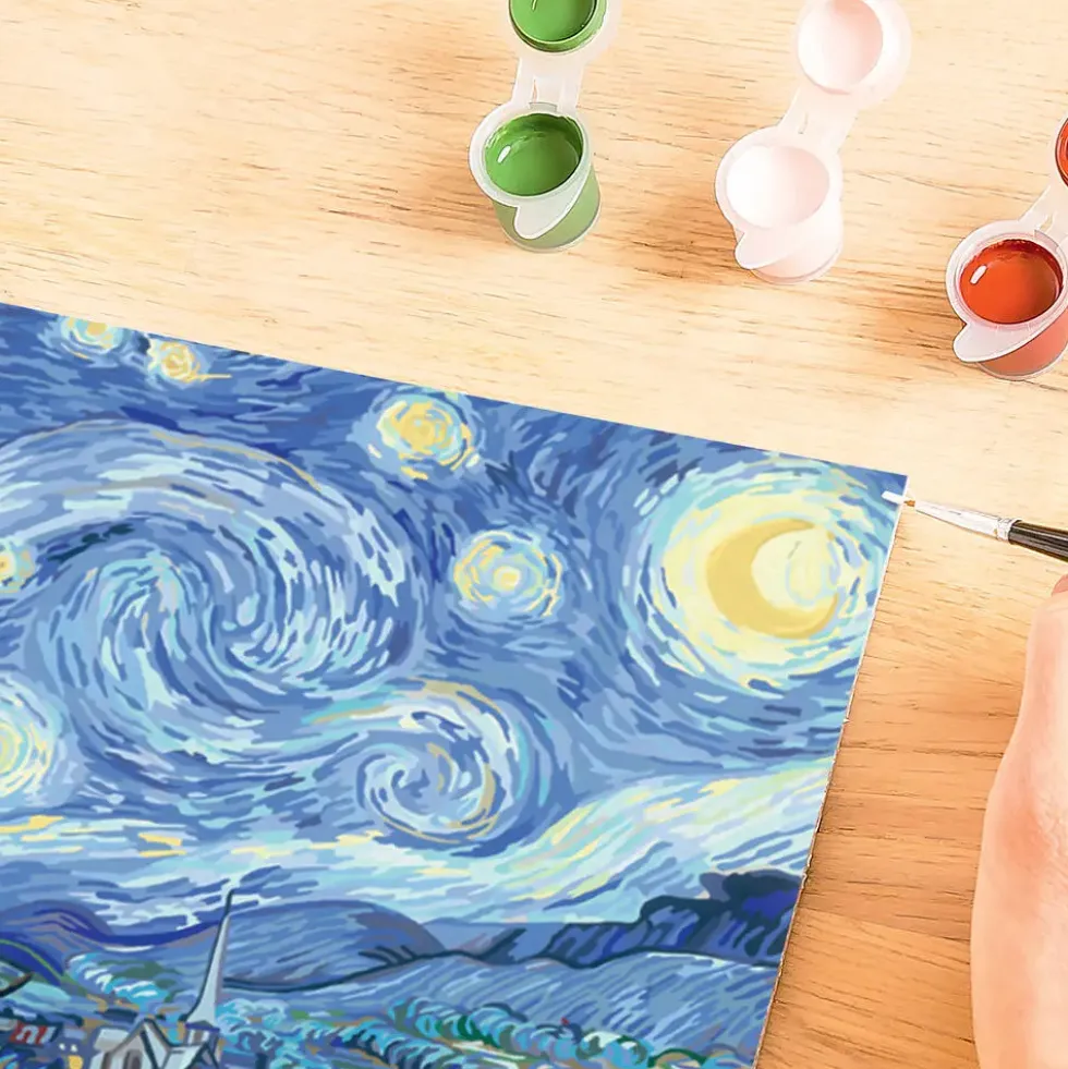 CREART - PEINTURE PAR NUMERO - 30 X 40 CM - VAN GOGH LA NUIT ETOILEE