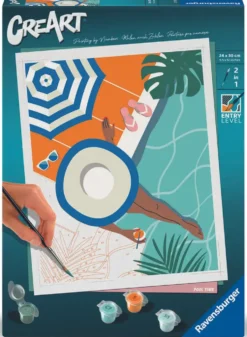 CREART - PEINTURE PAR NUMERO - 24 X 30 CM - POOL TIME