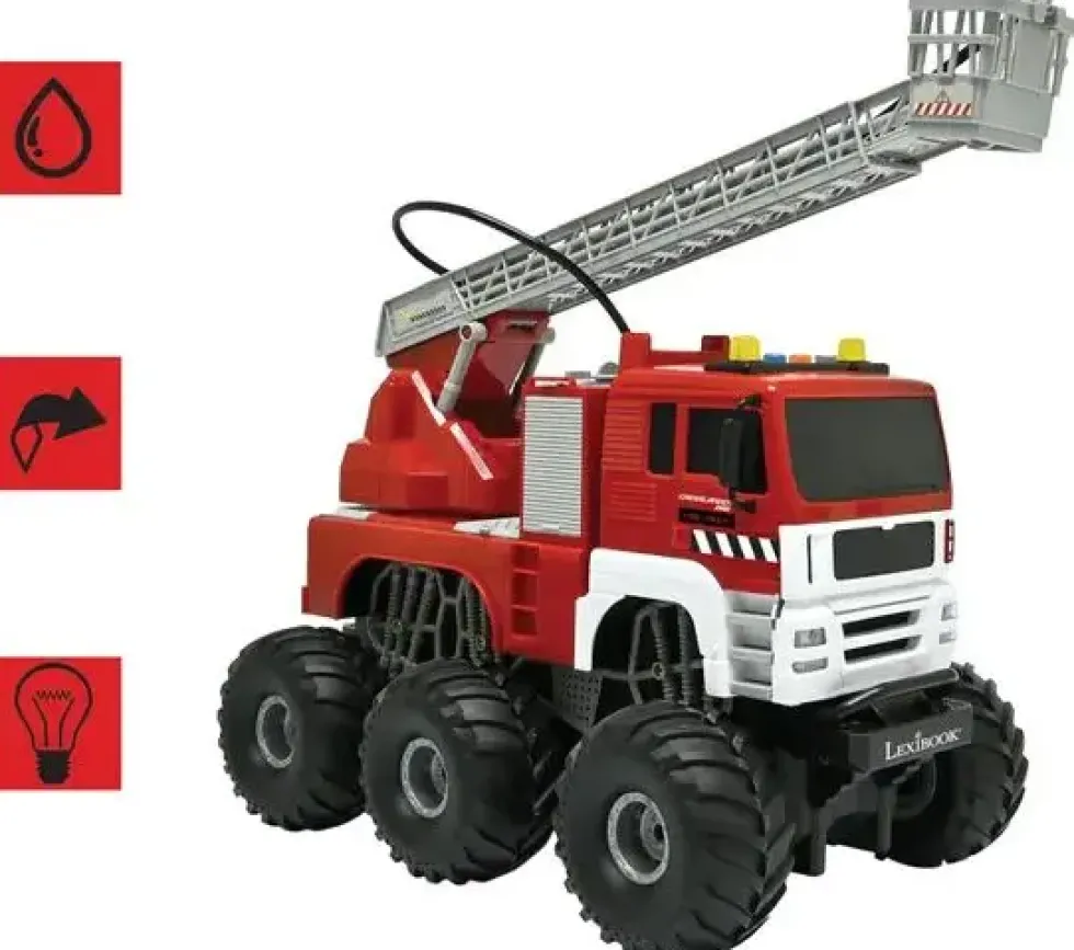 CROSSLANDER® PRO CAMION DE POMPIERS TÉLÉCOMMANDÉ AVEC EFFETS SONORES ET LUMINEUX