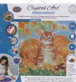 CRYSTAL ART KIT TABLEAU BRODERIE DIAMANT 30X30CM CHAT ET CIT