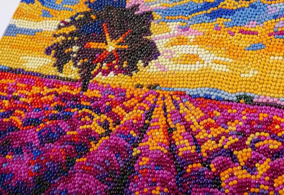 CRYSTAL ART -LAVANDE -KIT TABLEAU BRODERIE DIAMANT 30X30CM