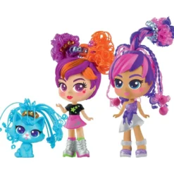 CURLIGIRLS ET PET TWIN SET - 2 POUPÉES ET 1 ANIMAL