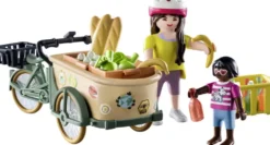 CYCLISTE AVEC VELO ET REMORQUE AVANT - 71306