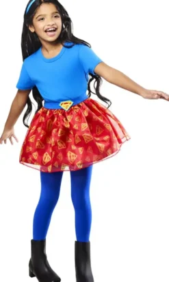 DC COMICS - DEGUISEMENT JUPE TUTU + SERRE-TETE SUPERGIRL - TAILLE UNIQUE 5-8 ANS