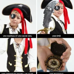 DEGUISEMENT ET ACCESSOIRES PIRATE - TAILLE5-8 ANS