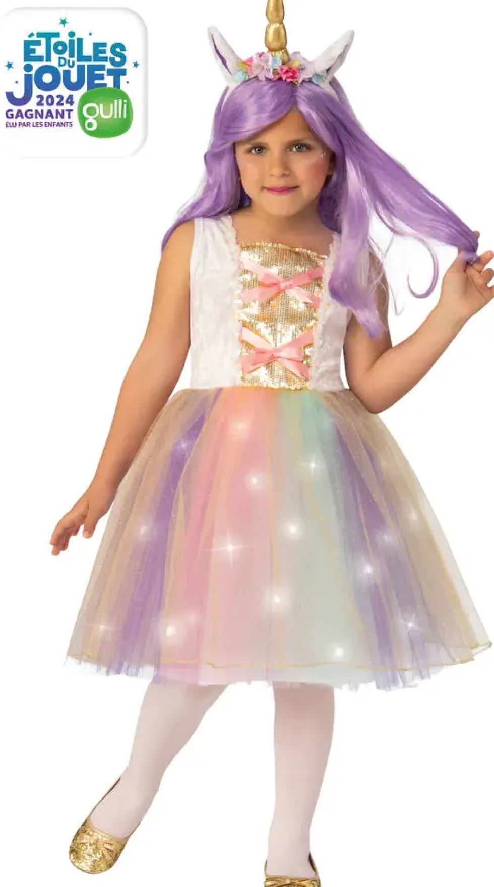 DEGUISEMENT LICORNE LUMINEUSE - L 8-10 ANS