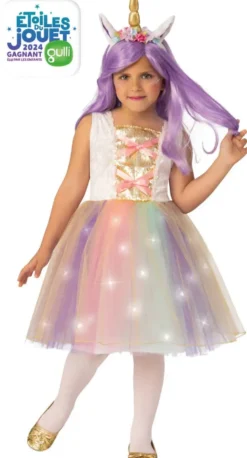 DEGUISEMENT LICORNE LUMINEUSE - M 5-7 ANS
