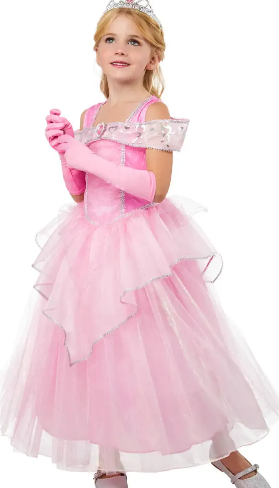 DEGUISEMENT LUXE PRINCESSE ROSE TAILLE 7-8 ANS