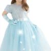 DEGUISEMENT PRINCESSE LUMINEUSE SEQUINS + ACCESS BLEUE 3-4 ANS