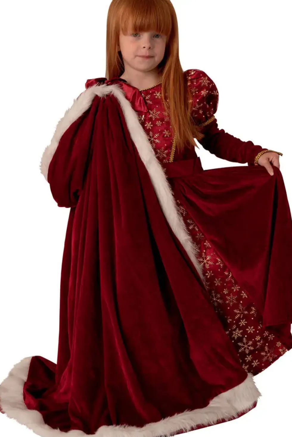 DEGUISEMENT ROBE EN VELOURS ROUGE TAILLE3-4 ANS