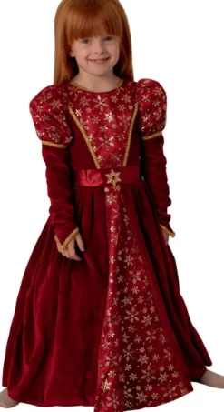 DEGUISEMENT ROBE EN VELOURS ROUGE TAILLE8-10 ANS