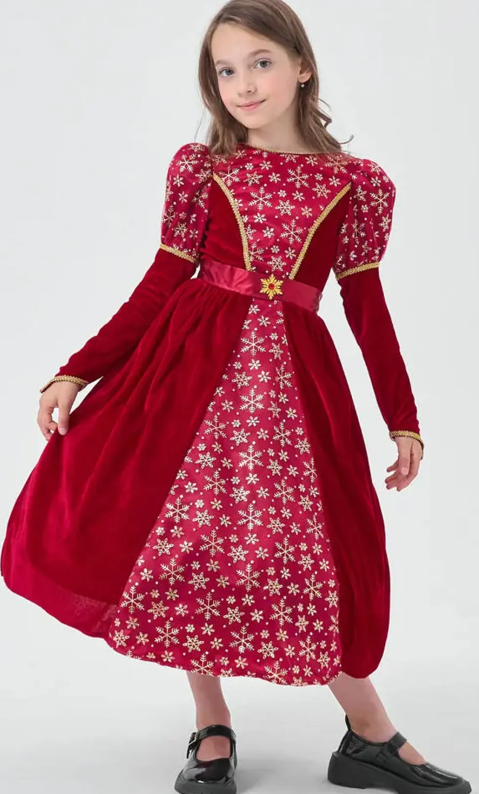 DEGUISEMENT ROBE EN VELOURS ROUGE TAILLE8-10 ANS