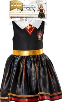 DEGUISEMENT ROBE LUXE HERMIONE + BAGUETTE + LUNETTES TAILLE M 5-6 ANS