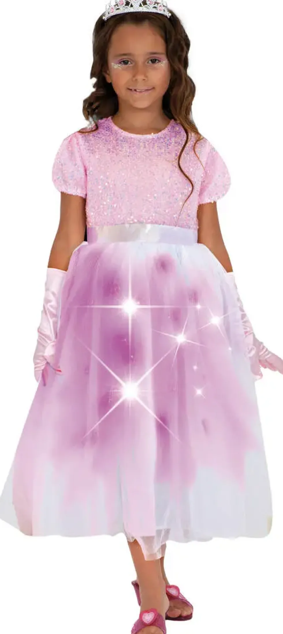 DEGUISEMENT ROBE PRINCESSE LUMINEUSE SEQUINS TAILLE 7-8 ANS