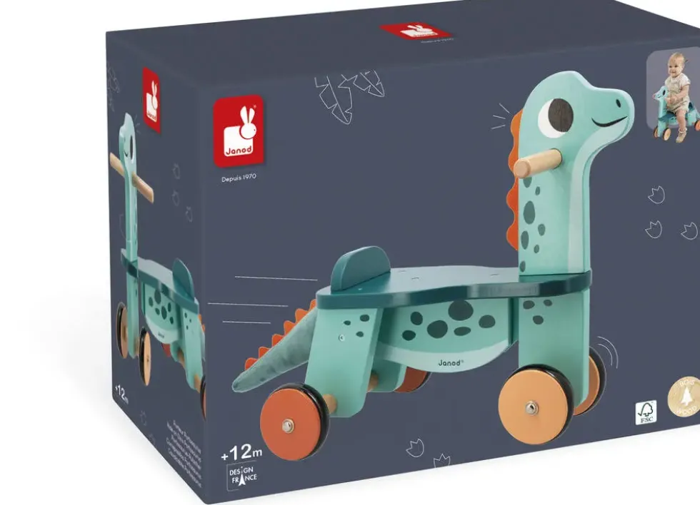 DINO - PORTEUR PORTOSAURUS EN BOIS