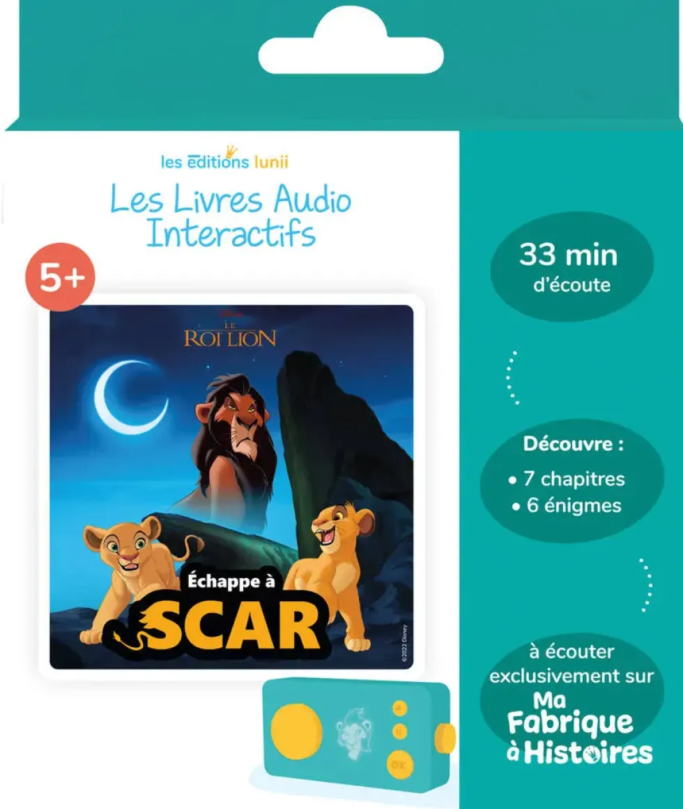 DISNEY LE ROI LION - LIVRE AUDIO -DEFI VILAIN : ECHAPPE A SCAR !