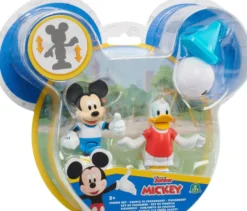 DISNEY MICKEY - 2 FIGURINES ARTICULEES 7.5 CM AVEC ACCESSOIRES -