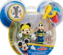 DISNEY MICKEY - 2 FIGURINES ARTICULEES 7.5 CM AVEC ACCESSOIRES -