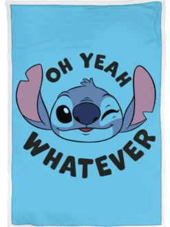 DISNEY PLAID SHERPA STITCH WHATEVER BLUE