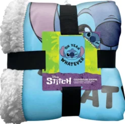 DISNEY PLAID SHERPA STITCH WHATEVER BLUE