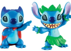 DISNEY STITCH - 2 FIGURINES STITCH HULA ET SUPER-HEROS