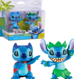 DISNEY STITCH - 2 FIGURINES STITCH HULA ET SUPER-HEROS