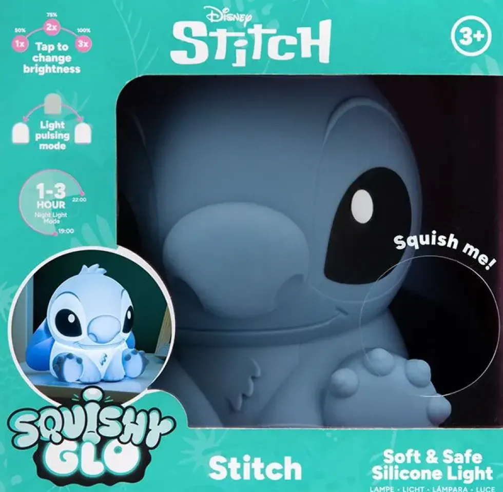 DISNEY STITCH LAMPE SQUICHYGLO EN SILICONE BATTERIE RECHARGEABLE