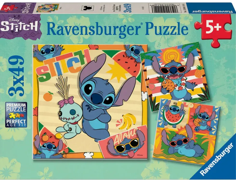 DISNEY STITCH - PUZZ 3X49 PIECESALOHA !