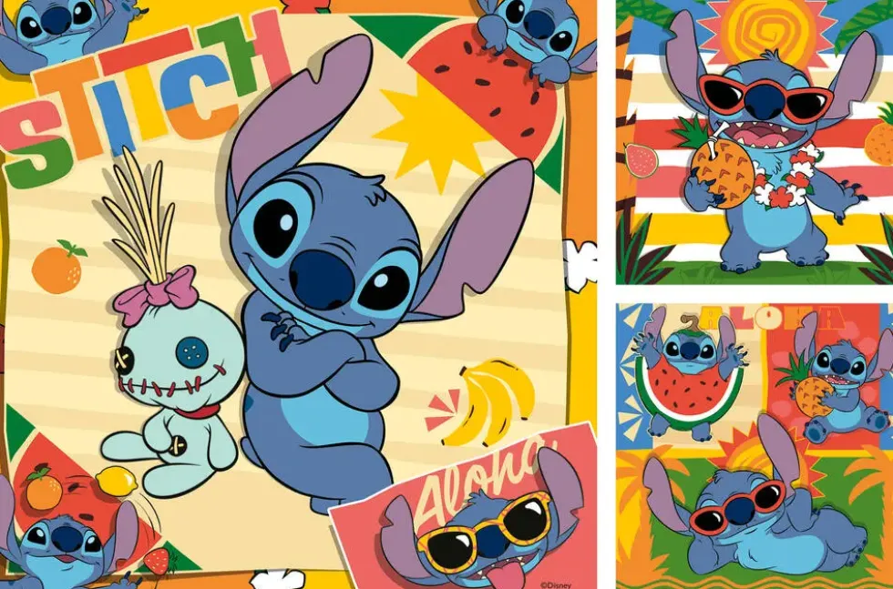 DISNEY STITCH - PUZZ 3X49 PIECESALOHA !