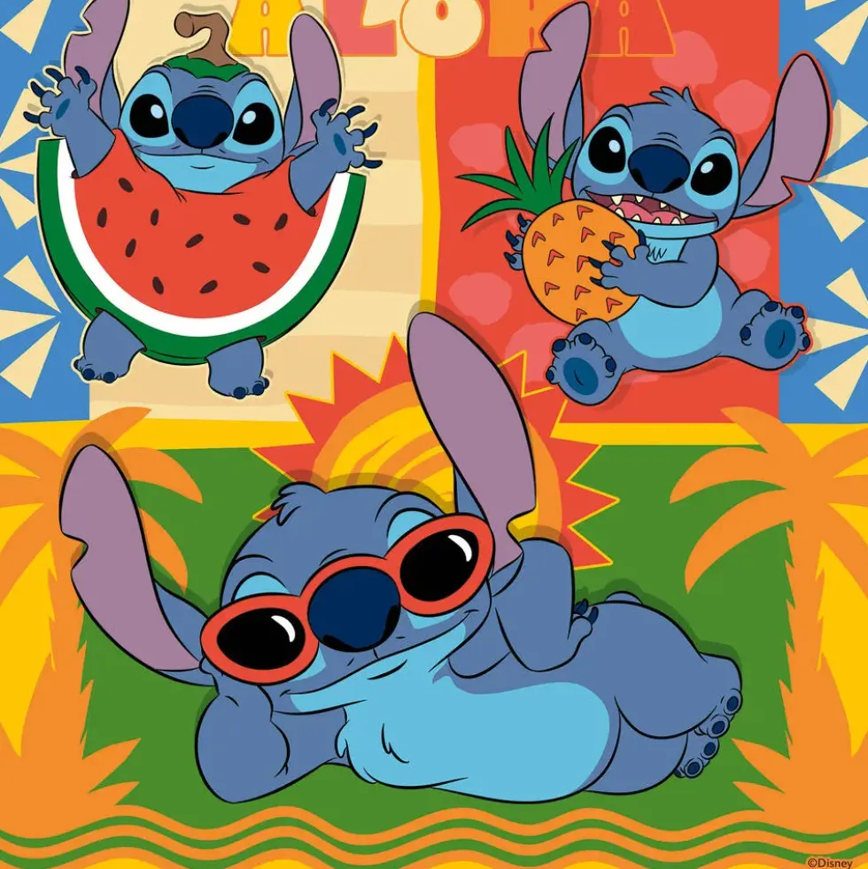 DISNEY STITCH - PUZZ 3X49 PIECESALOHA !