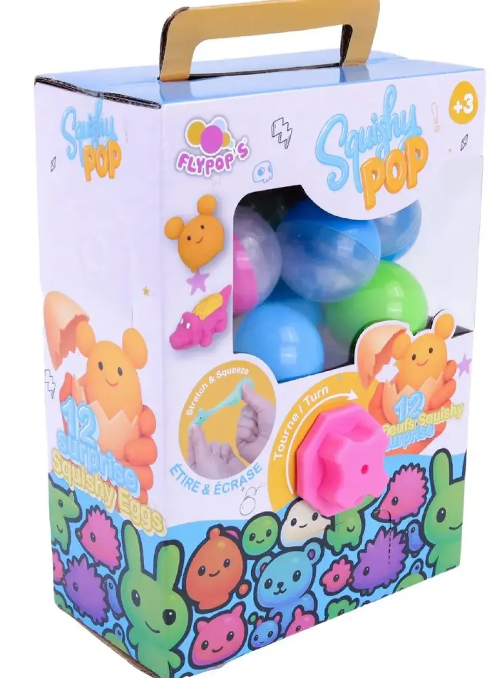 DISTRIBUTEUR 12 OEUFS SURPRISES SQUISHY'POP - ANIMAUX MYSTERES