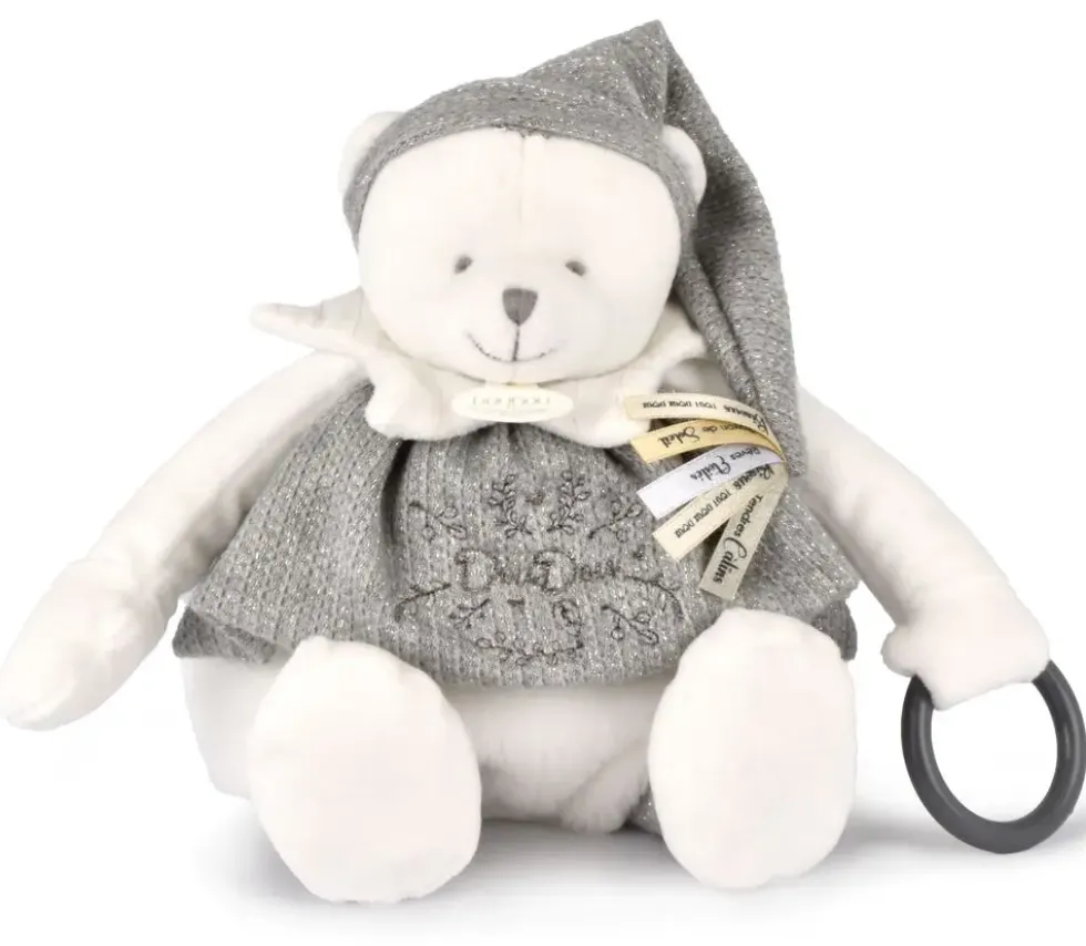 DOUDOU 25 ANS - OURS ARGENT PANTIN D'ACTIVITES