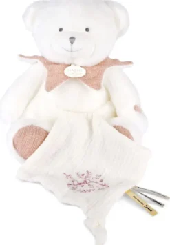DOUDOU 25 ANS - OURS ROSE PANTIN AVEC DOUDOU MOU