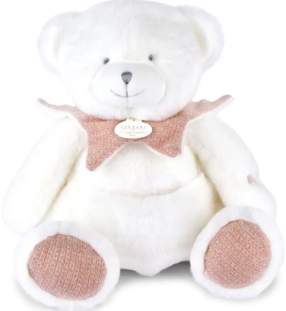 DOUDOU 25 ANS - OURS ROSE PANTIN AVEC DOUDOU MOU