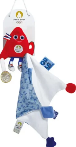 DOUDOU BEBE CHAMPION - PELUCHE MASCOTTE JEUX OLYMPIQUES PARIS 2024 - 22 CM