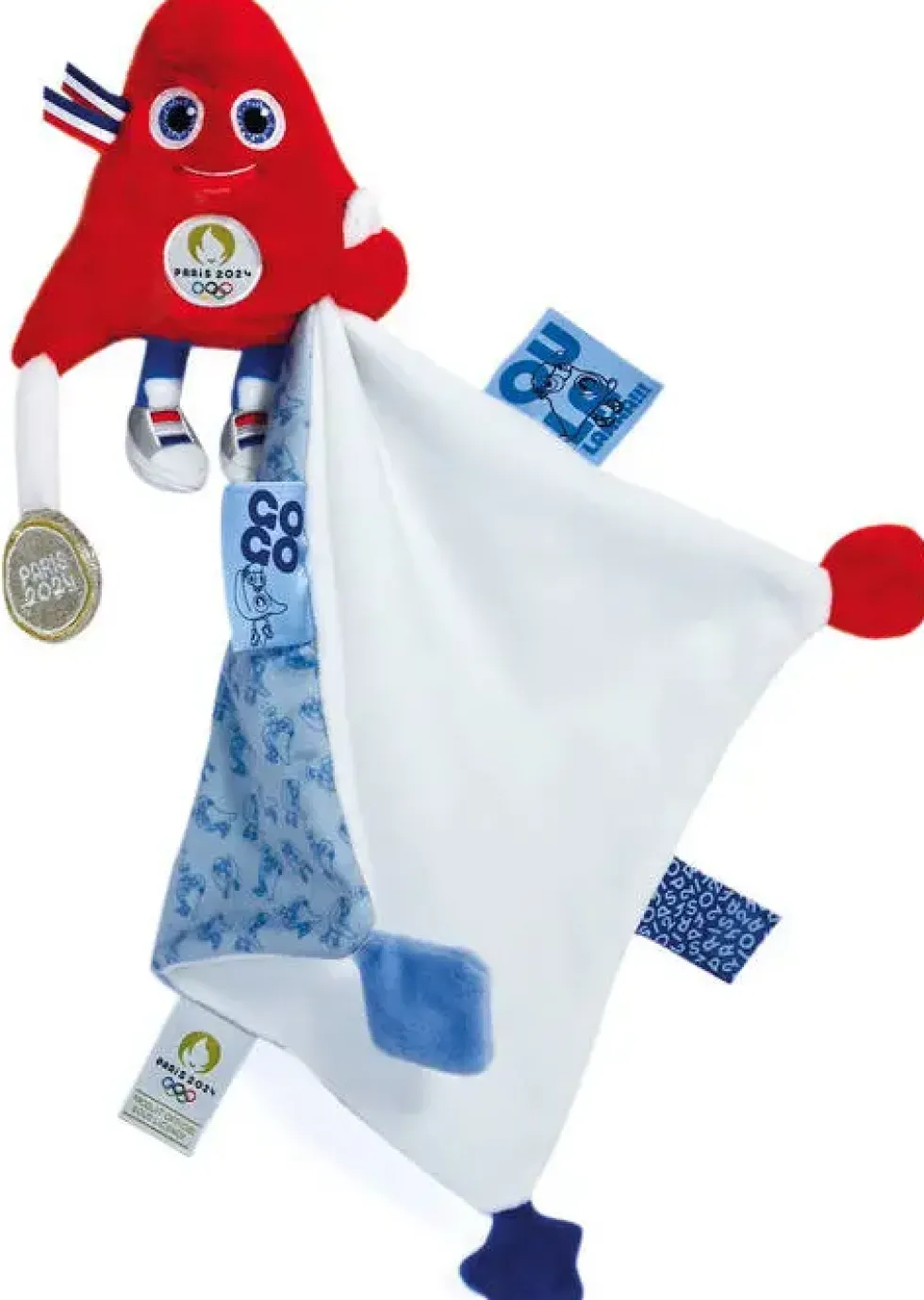 DOUDOU BEBE CHAMPION - PELUCHE MASCOTTE JEUX OLYMPIQUES PARIS 2024 - 22 CM