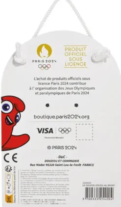 DOUDOU BEBE CHAMPION - PELUCHE MASCOTTE JEUX OLYMPIQUES PARIS 2024 - 22 CM