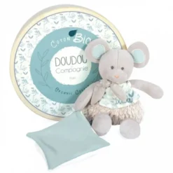 DOUDOU BOTANIC -PANTIN SOURIS PM AVEC DOUDOU VERT