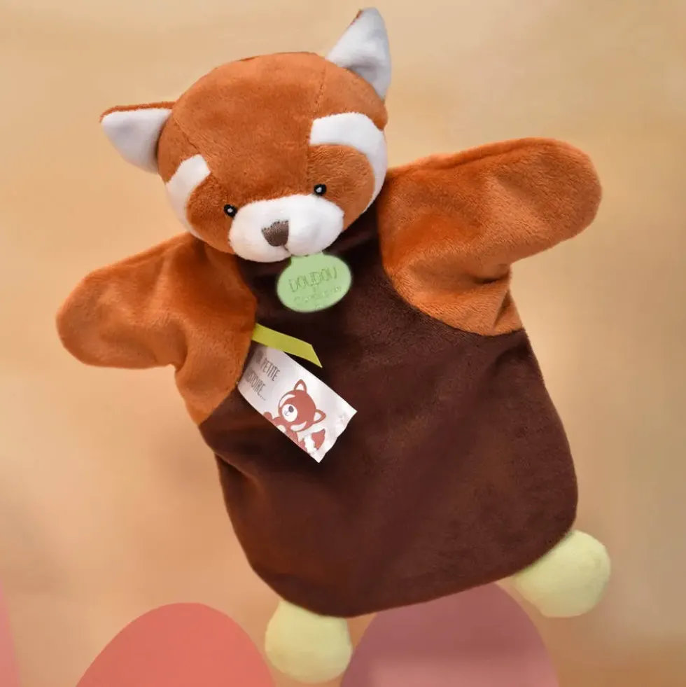 DOUDOU MARIONNETTE PANDA ROUX - 25 CM