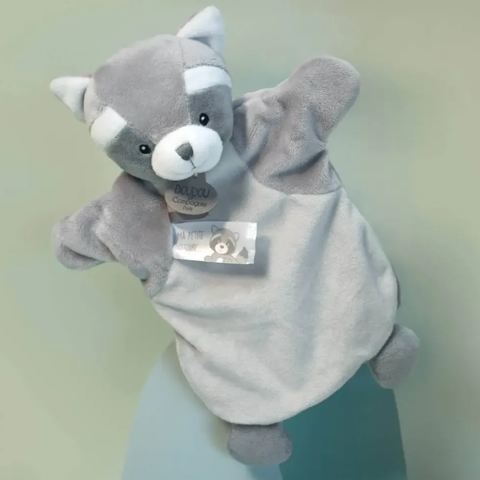 DOUDOU MARIONNETTE RATON LAVEUR - 25 CM