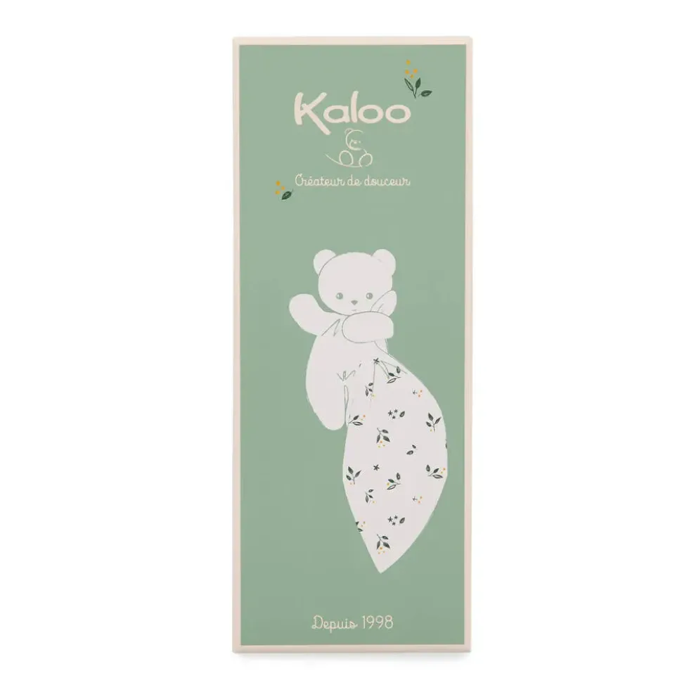DOUDOU OURS FEUILLES D'AMOUR 17CM