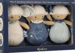 3 DOUDOUS MOUTONS ATTACHE-TETINES 15 CM