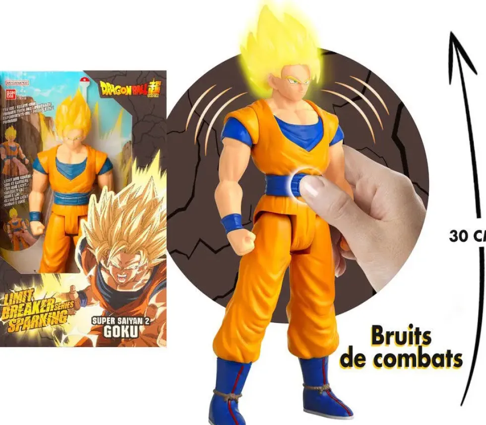DRAGON BALL - FIGURINE GEANTE SPARKING - SONS ET LUMIERE - SUPER SAIYAN 2 GOKU
