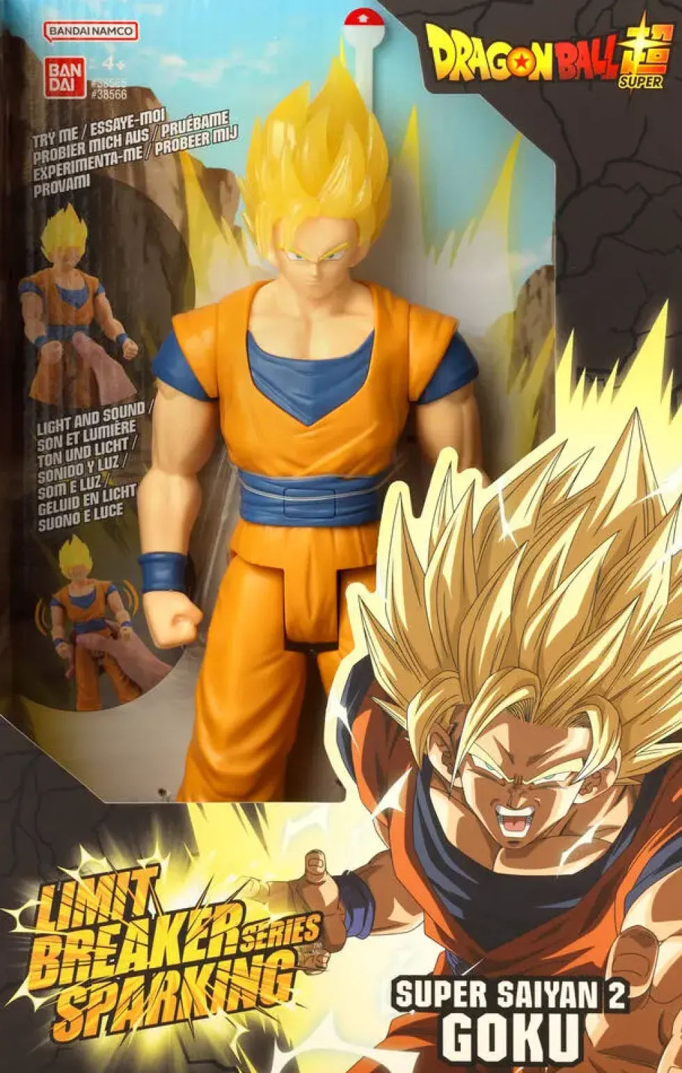 DRAGON BALL - FIGURINE GEANTE SPARKING - SONS ET LUMIERE - SUPER SAIYAN 2 GOKU