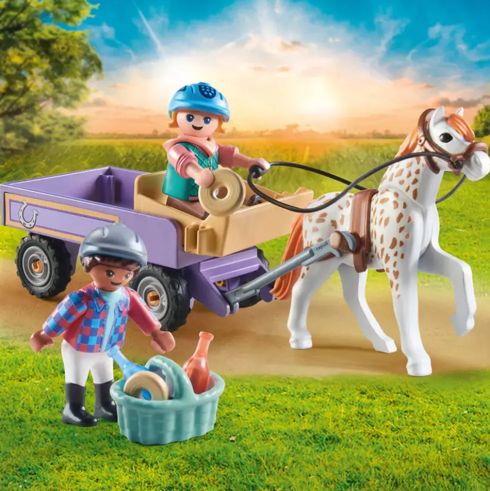 ENFANTS AVEC CALECHE ET PONEY - 71496