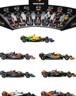1/43e PACK DE 7 VEHICULES MC LAREN F1 AVEC UN PRESENTOIR